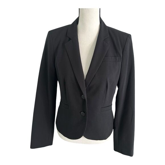 Calvin Klein Womens Two‎ Button Lux Blazer Long Sleeve Black Lapel Collar 6 - Picture 1 of 13
